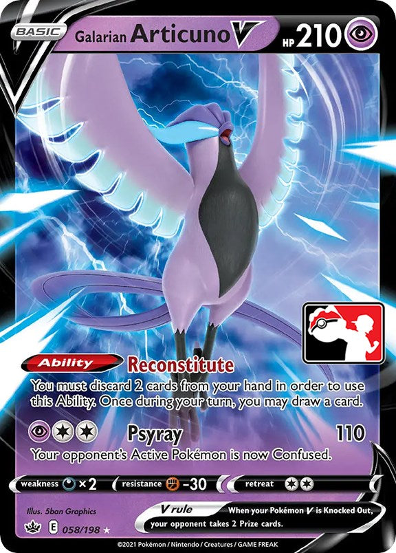 Articuno de Galar V (058/198) [Serie Uno de Sobres de Premios]