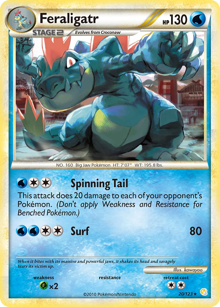 Feraligatr (20/123) (Exclusif au Deck Thème) [HeartGold & SoulSilver : Set de Base]