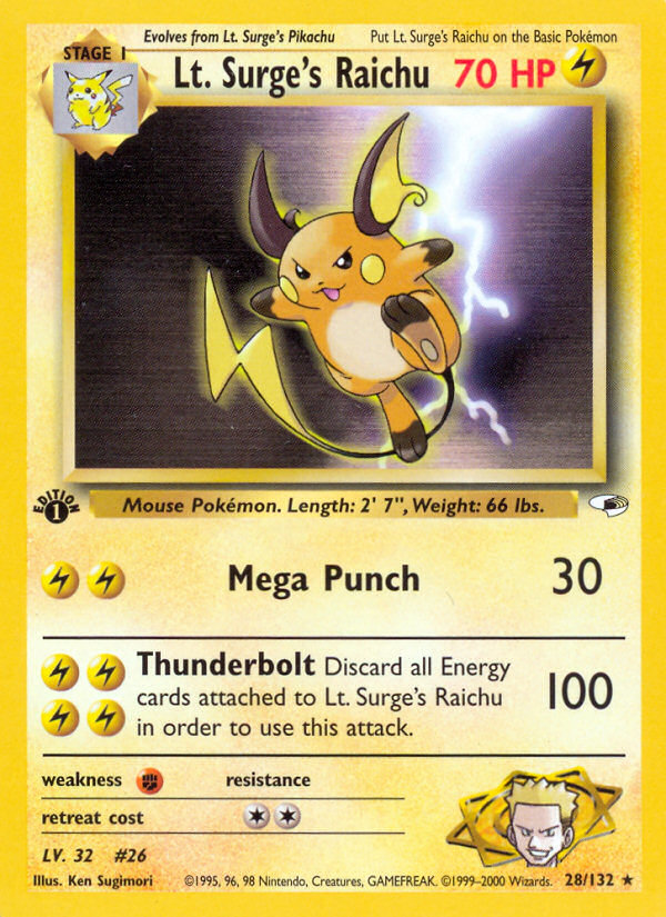 Raichu de Major Bob (28/132) [Heroes des Arènes 1ère Édition]