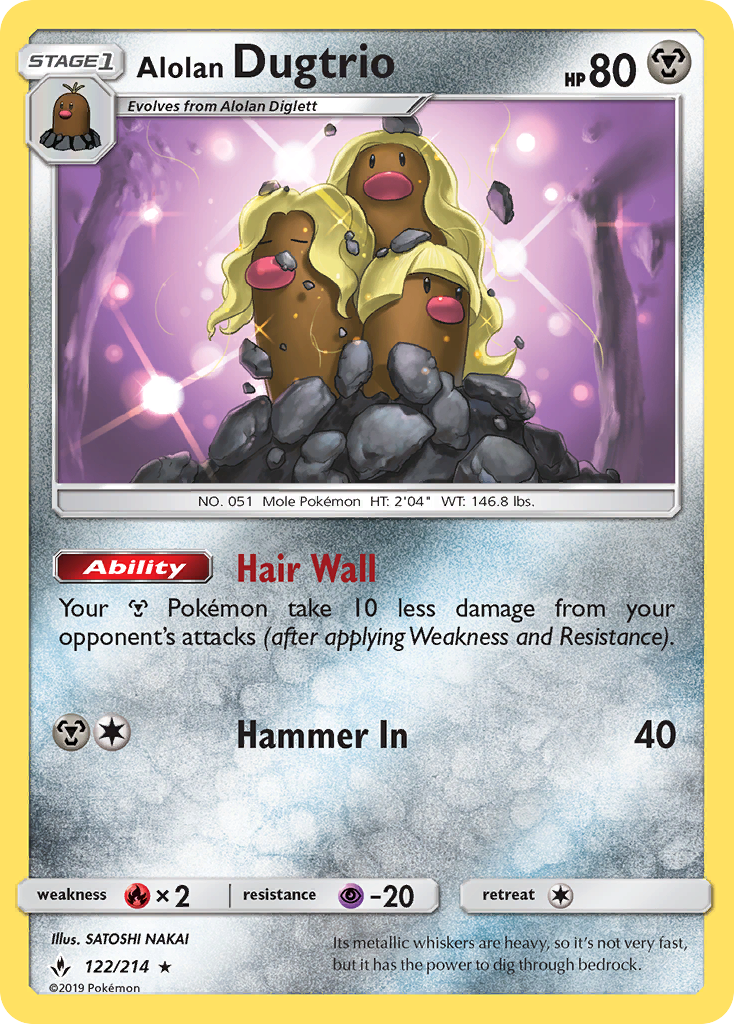 Dugtrio de Alola (122/214) [Sol y Luna: Lazos Indestructibles]