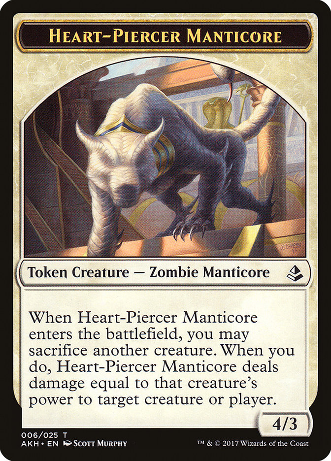 Manticora Clavacorazones // Ficha de Guerrero de Dos Caras [Tokens de Amonkhet]