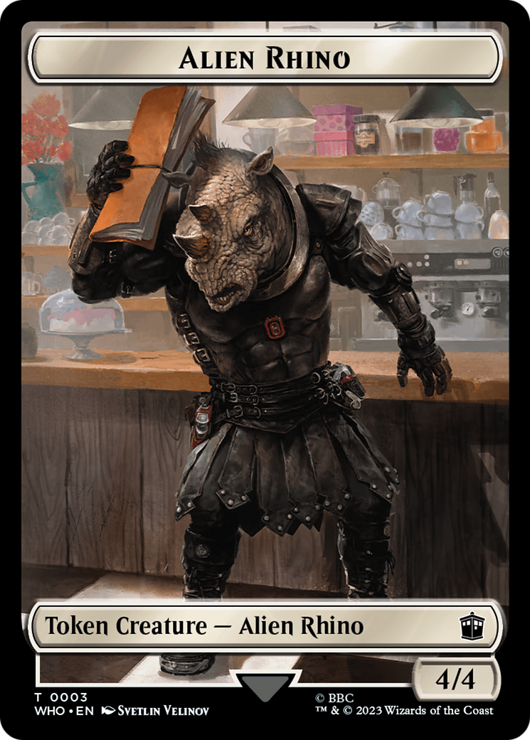 Rhino Alien // Indice (0022) Jeton double-face [Jetons Doctor Who]