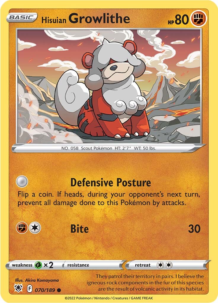 Growlithe de Hisui (070/189) [Espada y Escudo: Resplandor Astral]