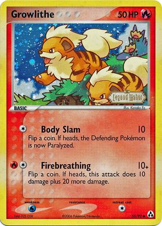 Growlithe (55/92) (Estampada) [EX: Legend Maker]