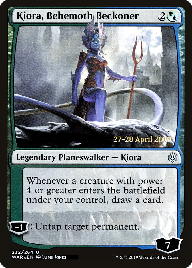 Kiora, réveilleuse de béhémoths [Cartes promos d'avant-première La Guerre des planeswalkers]