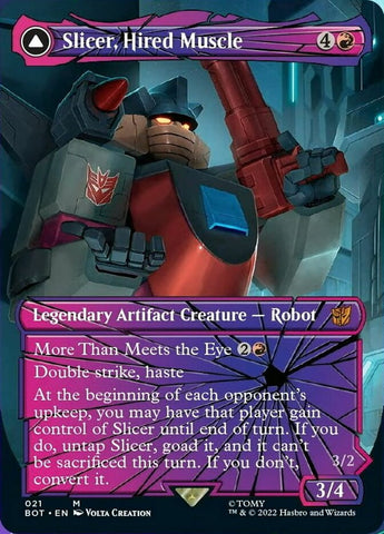 Slicer, Músculo a Sueldo // Slicer, Antagonista de Alta Velocidad (Cristal Roto) [Transformers]