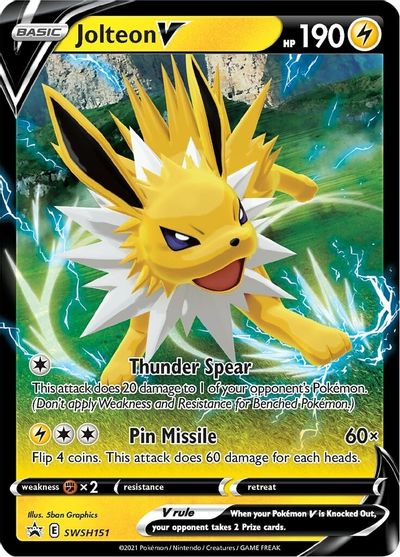 Jolteon V (SWSH151) [Espada y Escudo: Promociones Black Star]