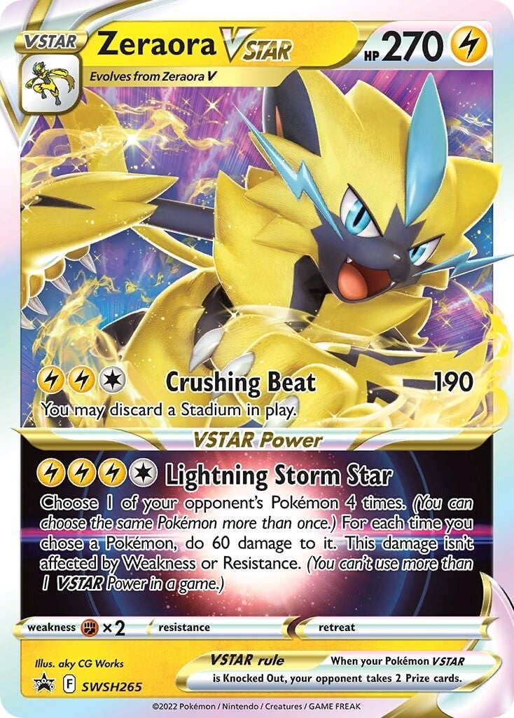 Zeraora V-ASTRO (SWSH265) (Carta Jumbo) [Espada y Escudo: Promociones Black Star]