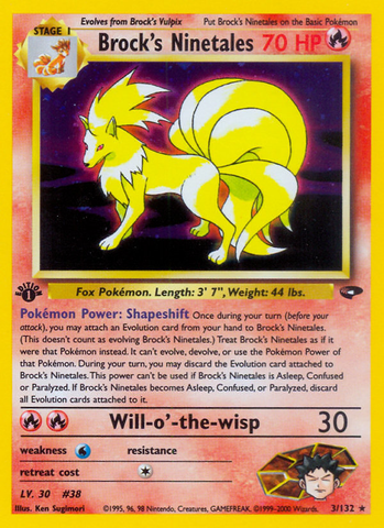 Ninetales de Brock (3/132) [Desafío de Gimnasio 1ª Edición]