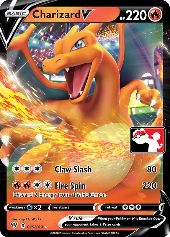 Charizard V (019/189) [Serie de Paquetes de Premios Uno]