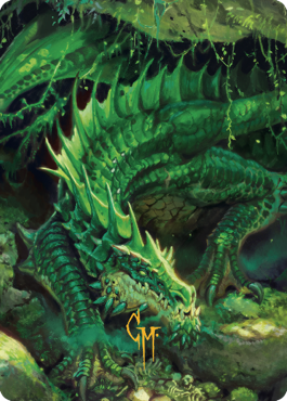 Carte artistique Dragon vert tapi (Signature estampillée or) [Commander Legends: Battle for Baldur's Gate Art Series]