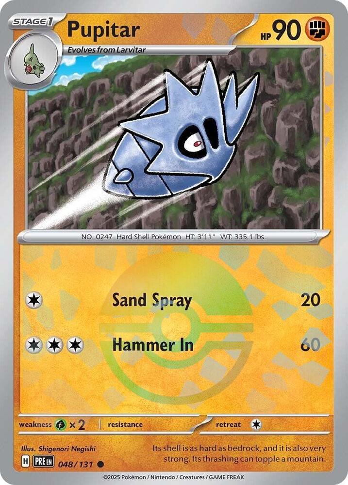 Pupitar (048/131) (Motif Poké Ball) [Écarlate et Violet : Évolutions Prismatiques]