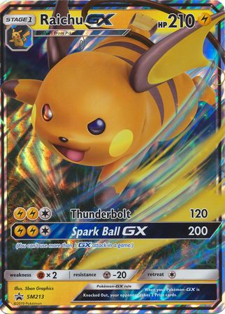 Raichu GX (SL213) (Carte géante) [Soleil et Lune : Cartes promo Black Star]