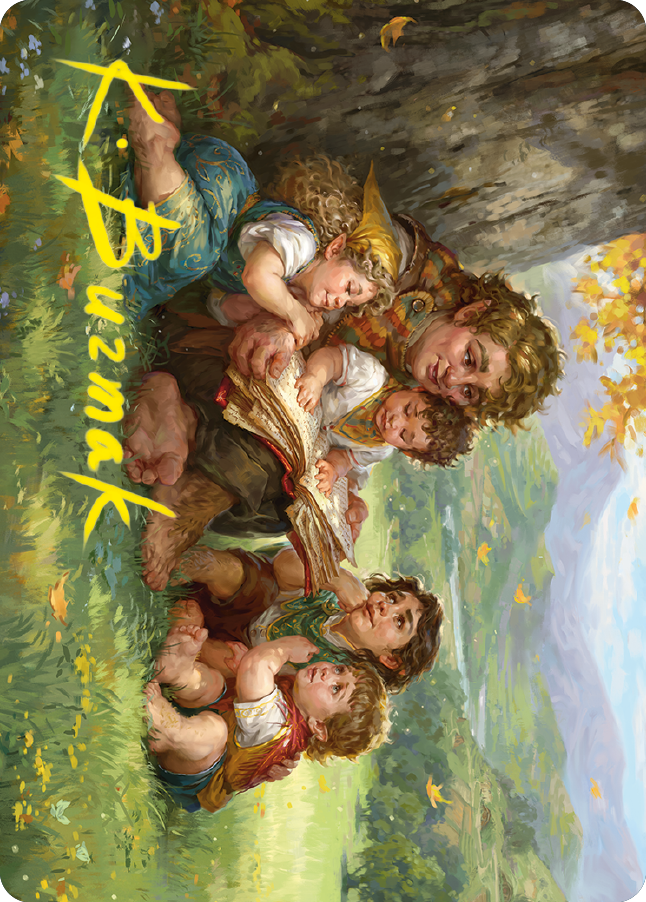 Carte illustrée de Samwise Gamgee (19/81) (Signature dorée) [Le Seigneur des Anneaux : Contes de la Terre du Milieu - Série d'illustrations]