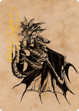 Carte illustrée Dragon de cuivre ancien (52) (Signature estampée à l'or) [Commander Legends: Battle for Baldur's Gate Art Series]