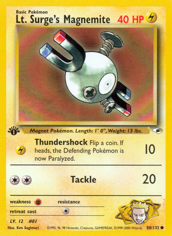 Magnemite de Tte. Surge (80/132) [Héroes de Gimnasio 1.ª edición]