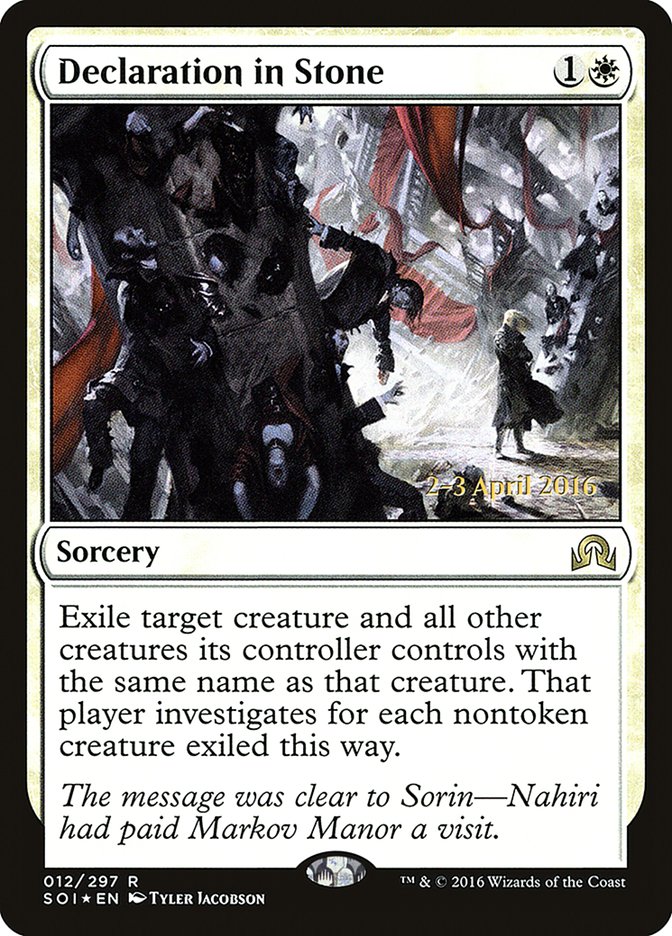 Déclaration dans la pierre [Promos d'avant-première Ténèbres sur Innistrad]