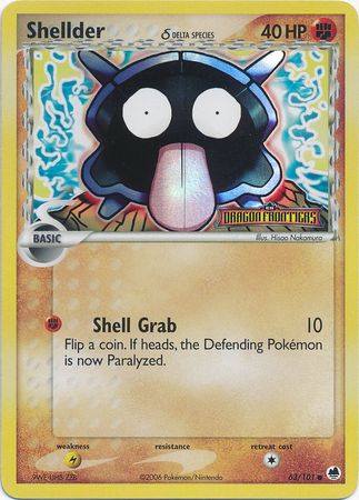 Shellder (63/101) (Especie Delta) (Sellada) [EX: Frente de Dragón]