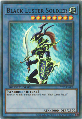 Soldado del Brillo Negro [STP3-EN008] Súper Rara