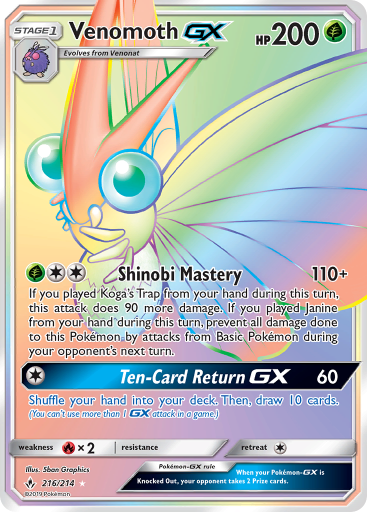 Venomoth GX (216/214) [Sol y Luna: Lazos Indestructibles]