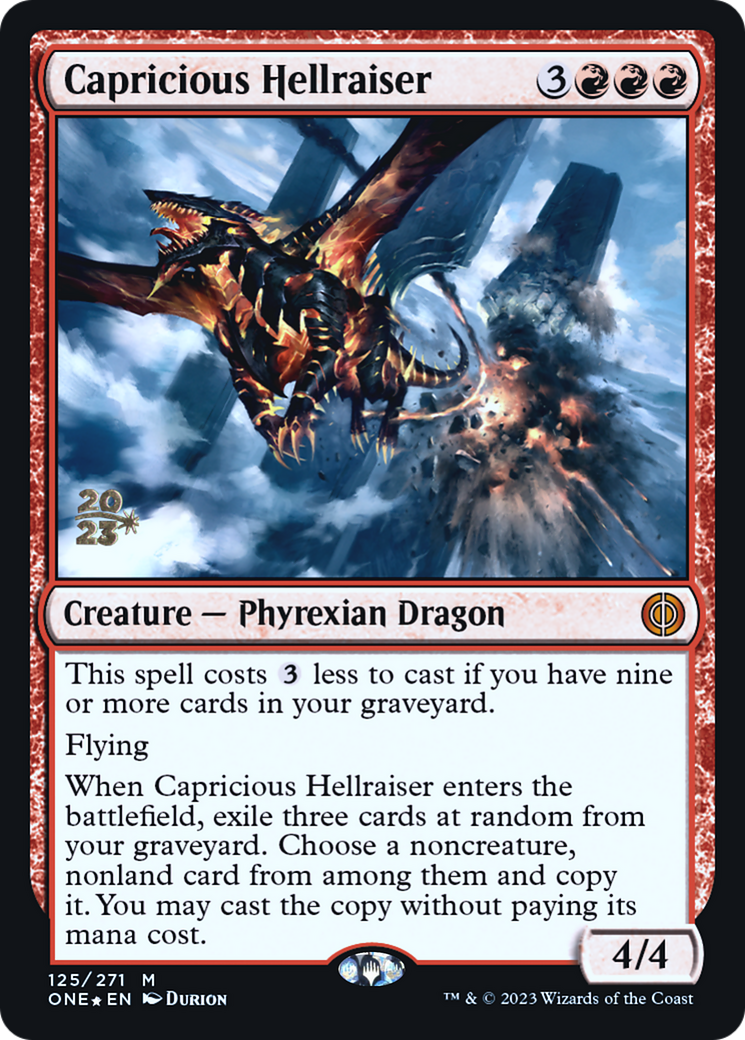 Démon déchaîné capricieux [Phyrexia : Tous seront un – cartes promos d'avant-première]