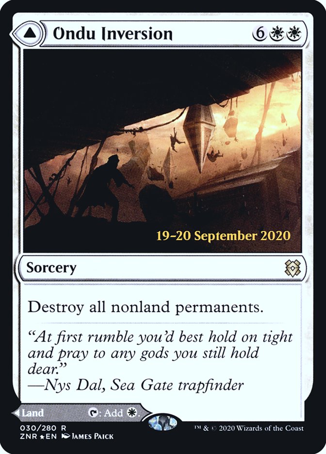 Inversión de Ondu // Ruinas celestes de Ondu [Cartas promocionales de prelanzamiento de El Despertar de Zendikar]