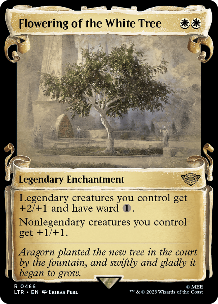 Floraison de l'Arbre blanc [Le Seigneur des Anneaux : Contes de la Terre du Milieu – Parchemins de présentation]