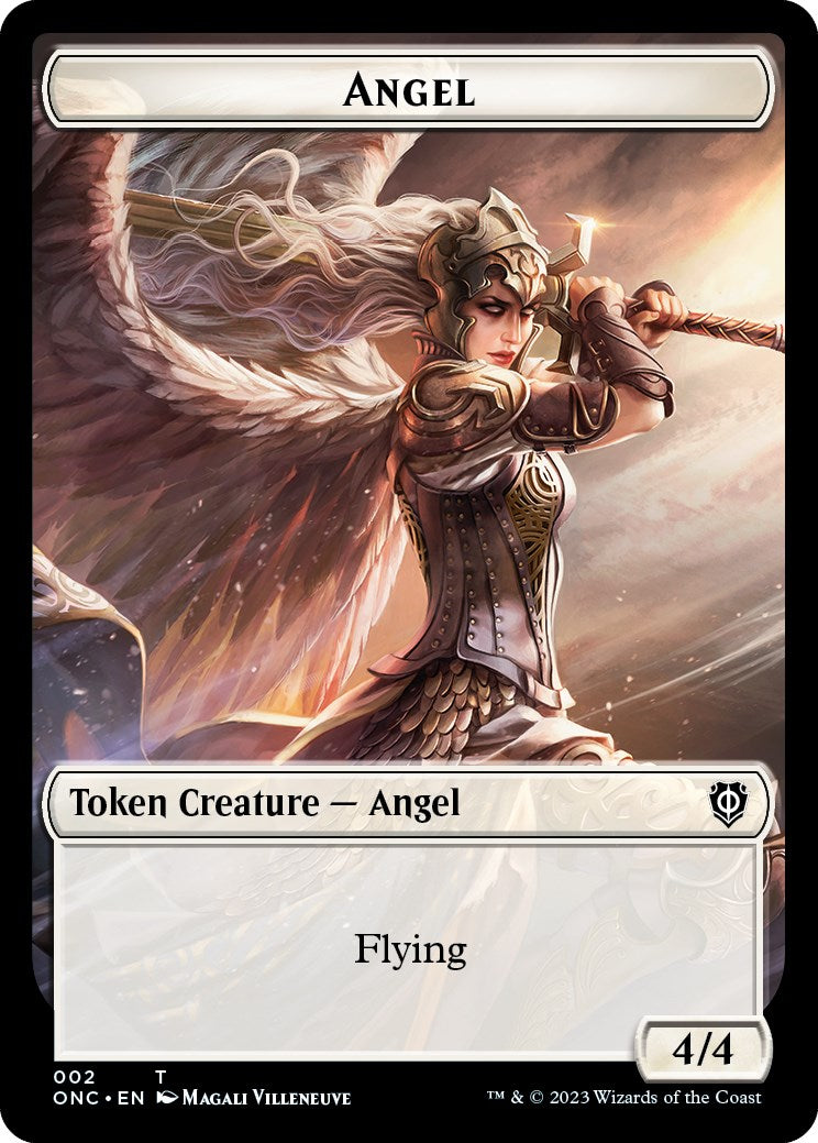 Soldat (007) // Ange jeton recto-verso [Phyrexia: All Will Be One Commander Tokens]