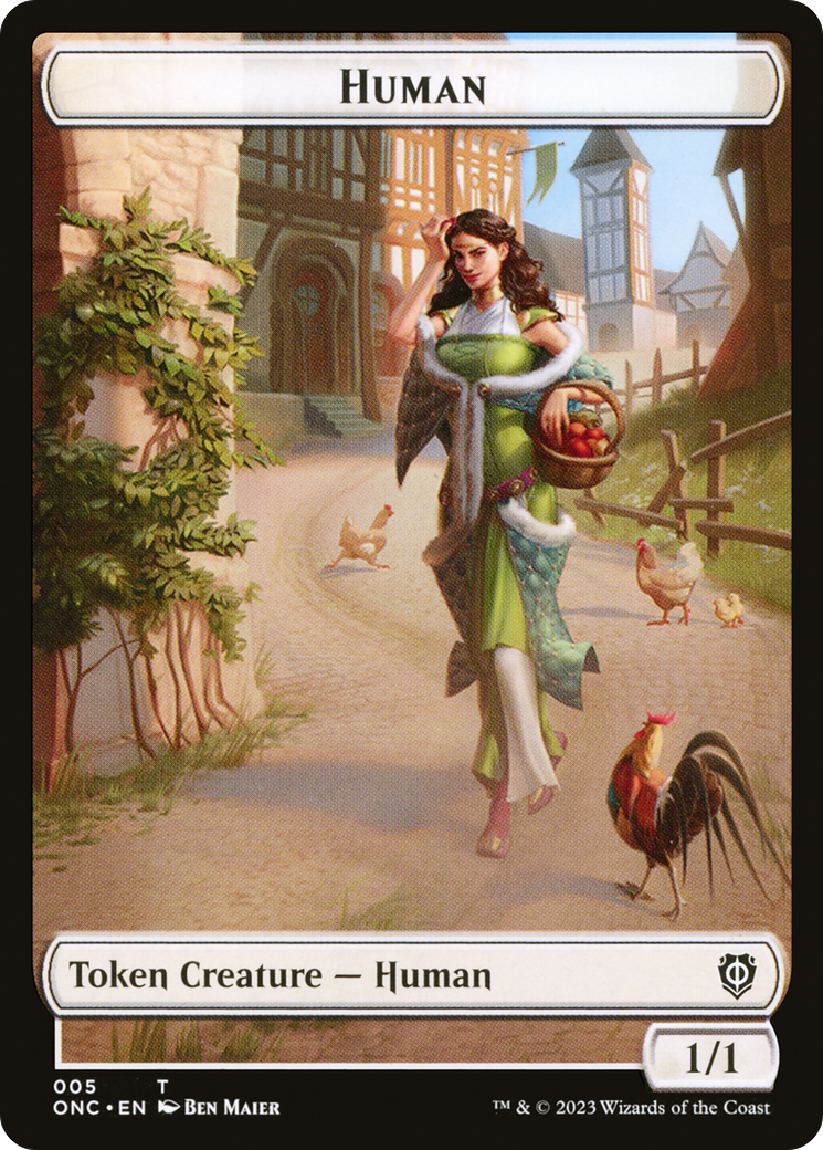 Humain // Esprit Jetons recto-verso [Phyrexia : Tous seront un jetons de commandant]
