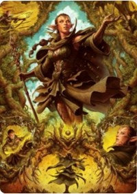 Nissa des Ramifications obscures 2 Carte artistique [Série artistique Zendikar Rising]