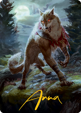 Arlinn, l'emprise de la Lune 1 Carte artistique (Signature estampillée or) [Série artistique Innistrad: Chasse de minuit]