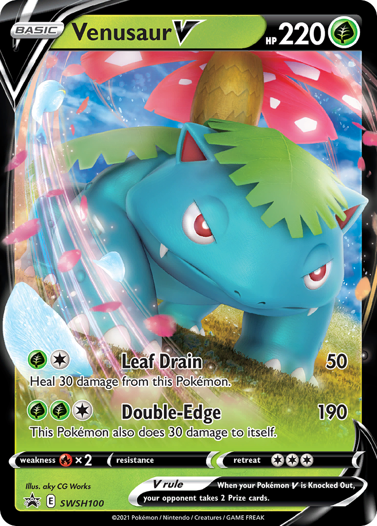 Venusaur V (SWSH100) [Espada y Escudo: Cartas de promoción Black Star]