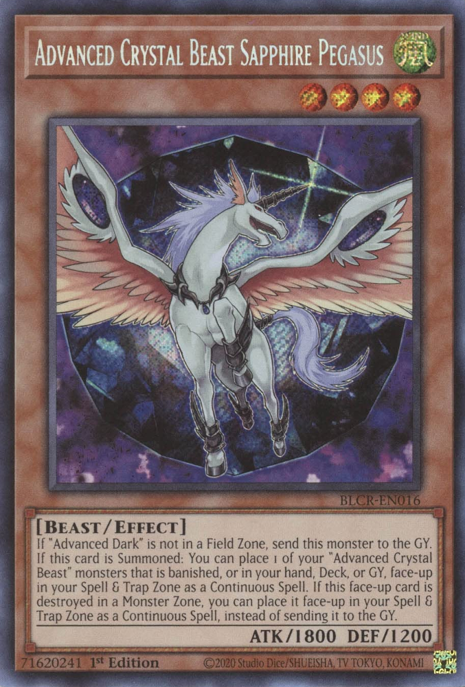 Bête Cristalline Avancée Pégase de Saphir [BLCR-FR016] Secret Rare