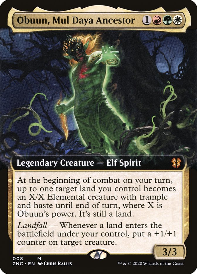 Obuun, ancêtre de Mul Daya (Extended Art) [Zendikar Rising Commander]