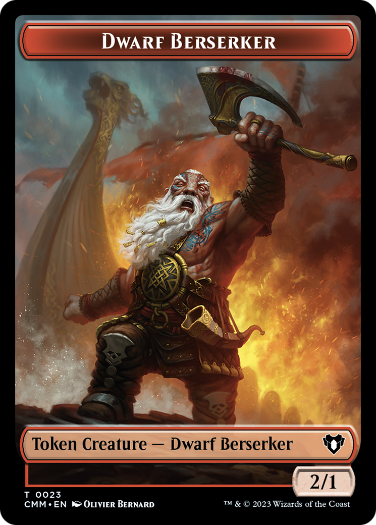 Élémentaire (0024) // Nain Berserker Jeton recto-verso [Jetons Commander Masters]