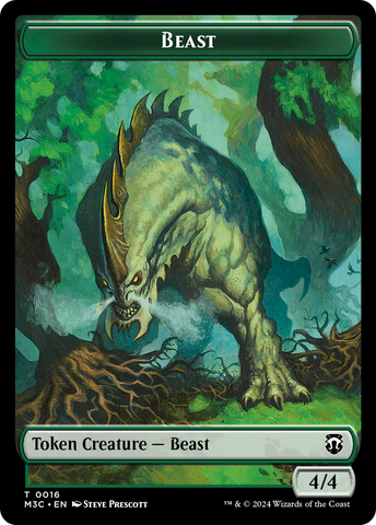 Bestia (0016) (Holográfica) // Copia Ficha de Doble Cara [Tokens de Commander de Modern Horizons 3]