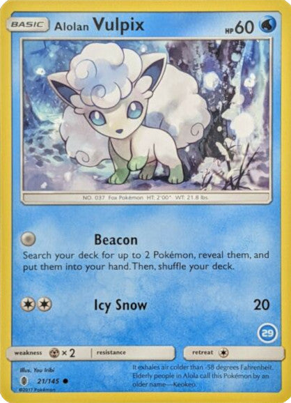 Goupix d'Alola (21/145) (Exclusivité Deck nº 29) [Soleil et Lune : Kit du dresseur - Feunard d'Alola]