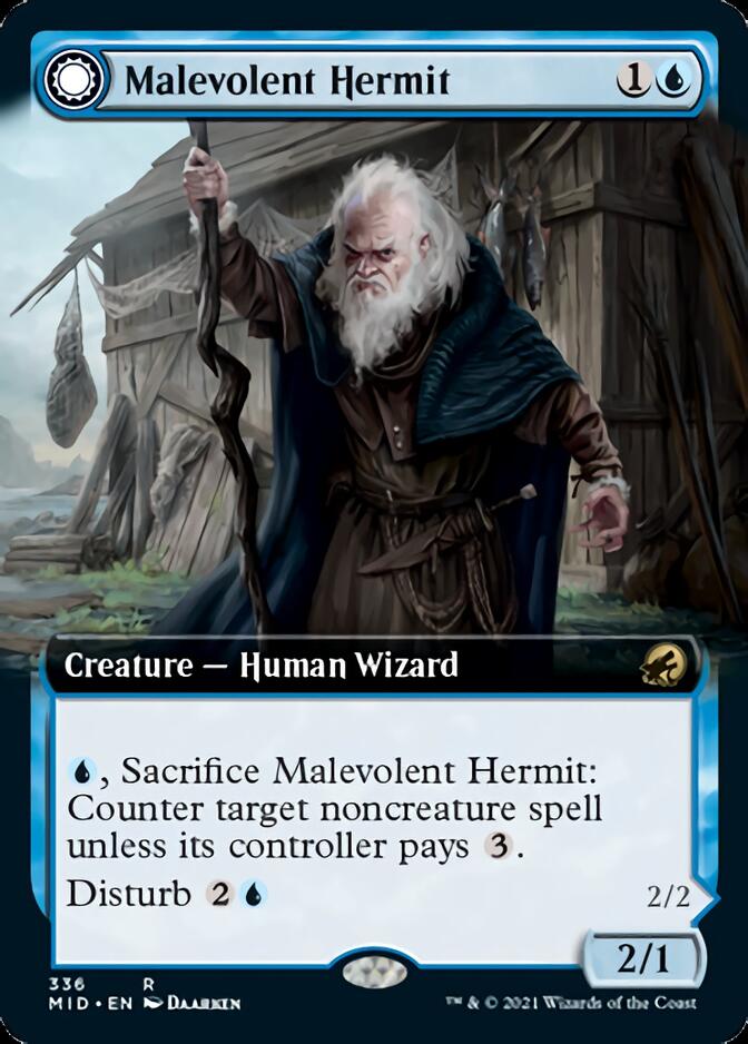 Ermite malveillant // Spectre bienveillant (Extended Art) [Innistrad: Chasse de minuit]