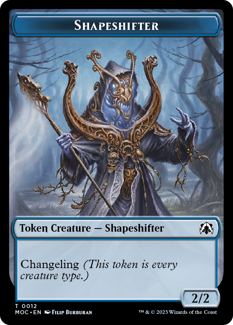 Sangre // Cambiaformas Ficha de dos caras [March of the Machine Commander Tokens]