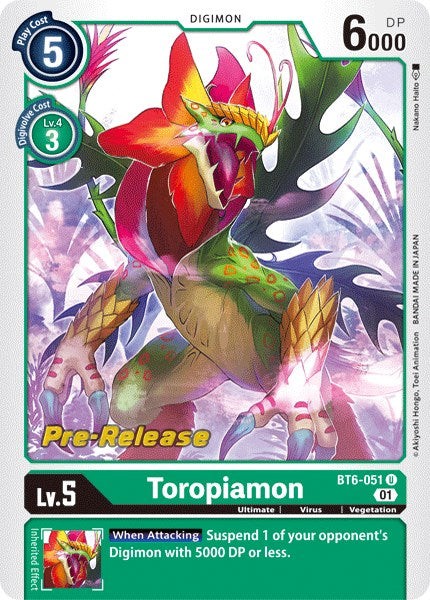 Toropiamon [BT6-051] [Cartas de Prerelease Double Diamond]