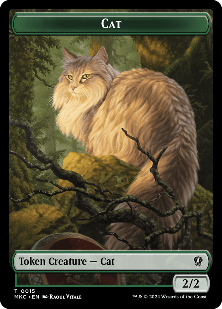 Drake // Gato Ficha de dos caras [Murders at Karlov Manor Commander Tokens]