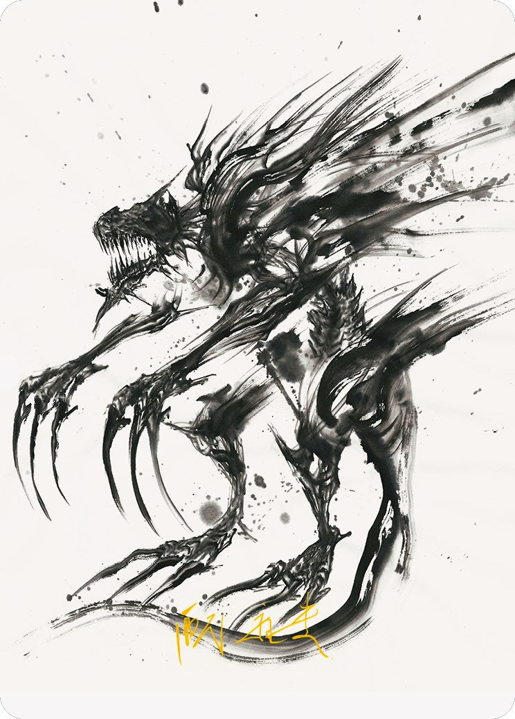 Carte artistique Obliterator phyrexian (Signature estampillée or) [Phyrexia : Tout sera un – Série d'art]