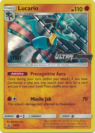 Lucario (SL95) (Promo Avant-Première Staff) [Soleil et Lune : Promos Étoile Noire]