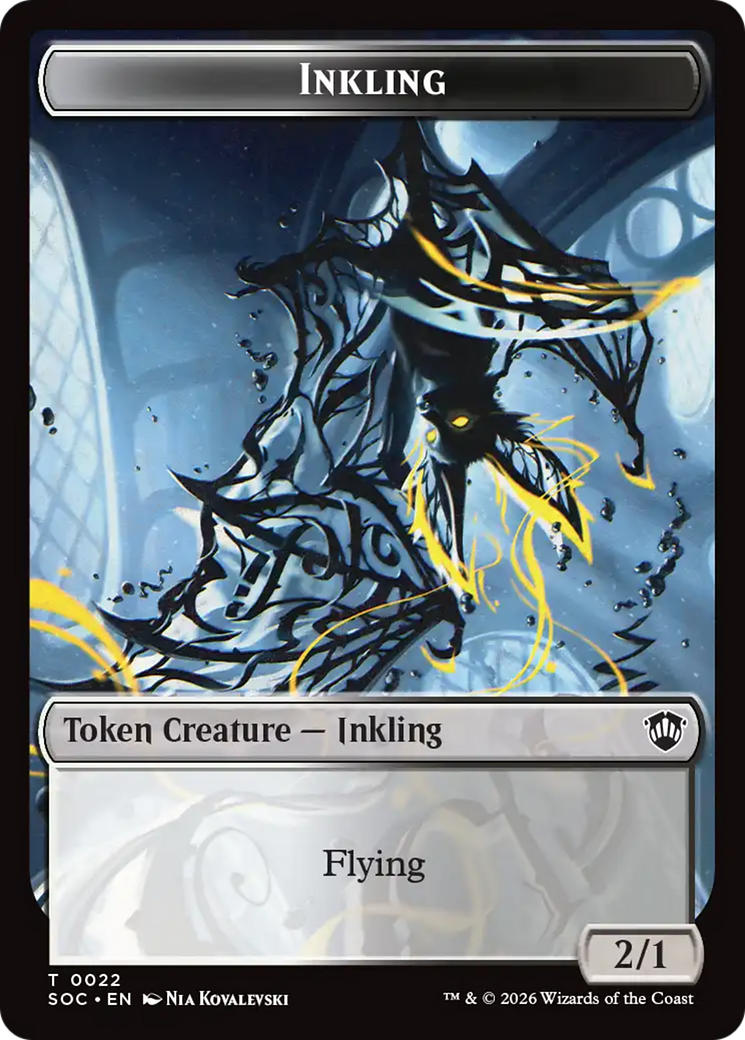 Chat // Inkling (0022) Jeton double face [Jetons de commandant Les secrets de Strixhaven]