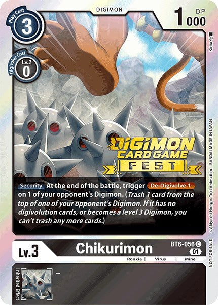 Chikurimon [BT6-056] (Digimon Card Game Fest 2022) [Promociones Doble Diamante]