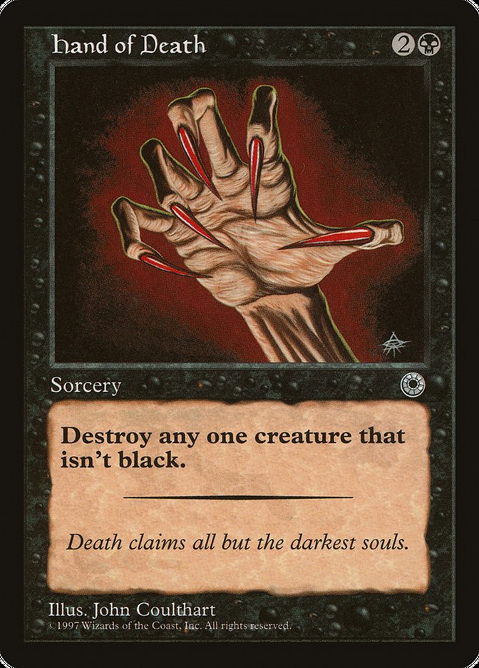 Main de la mort (Sans explication de la couleur de créature) [Portail]