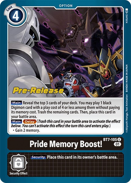¡Mejora de Memoria del Orgullo! [BT7-105] [Cartas de Pre-lanzamiento de Next Adventure]