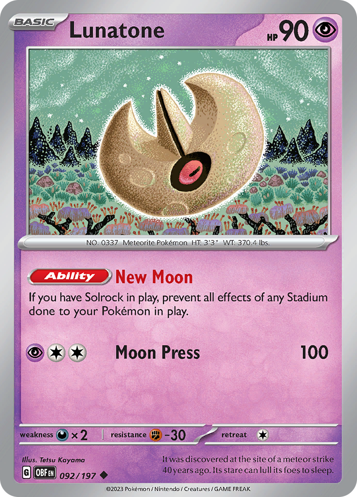 Lunatone (092/197) [Escarlata y Púrpura: Llamas Obsidianas]