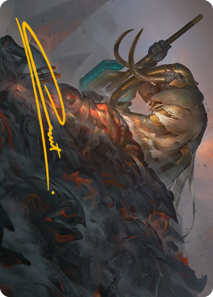 Carte artistique Contre toute attente (signature estampillée or) [Phyrexia : tous seront un – Série d'illustrations]