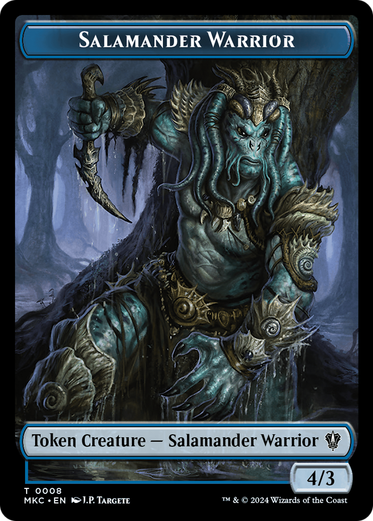 Guerrero Salamandra // Zombi Ficha de doble cara [Asesinatos en la Mansión Karlov Commander Tokens]